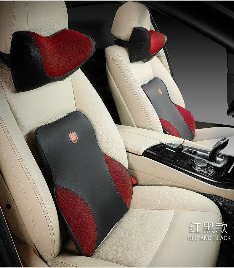 Подголовник автомобиля подушка+ поясная поддержка задняя подушка набор подголовник автомобиля Подушка под поясницу защитный костюм набор пены памяти дышащий