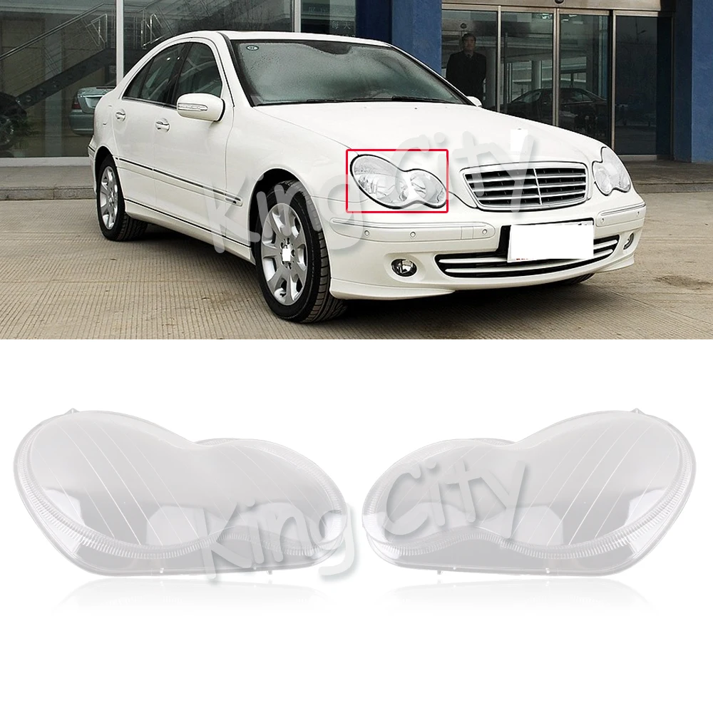 CAPQX 2 шт. для Mercedes Benz W203 c-класс 2001 2002 2003-07 передняя фара стеклянная крышка объектива абажур оболочка