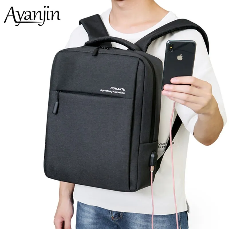 

Man Backpack Fit 14 15 15.6 inch Laptop Bag Computer USB Charging Backpacks Travel Male Waterproof Fashion Casual Notebook Bags
