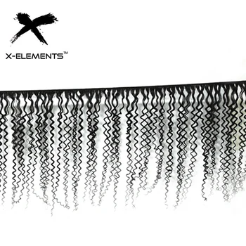 X-Elements Brazilian Kinky Curly Hair Bundles 1/3/4 Pcs Remy Human Hair Weave Bundles 8-28 Inch Natural Color Hair Extensions 2