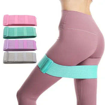 

4 Colors Anti Slip Resistance Bands Thick with Inner Grip Strip for Fitness Legs Butt Glute Adjustable Elastic Hip Booty Bands