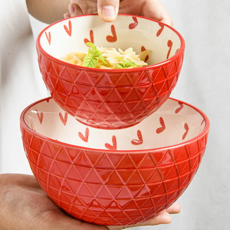 Креативная индивидуальная керамическая миска для еды Бытовая десертная чаша для супа, салата контейнер для посуды для детей подарки искусство
