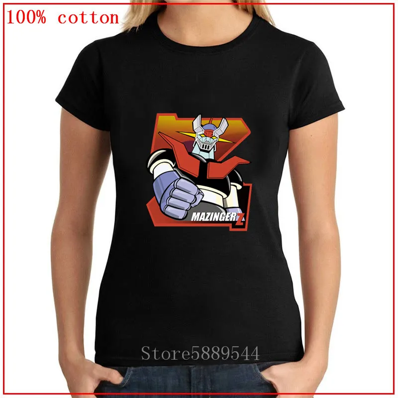 Футболка Mazinger Z с аниме женская футболка модные черные топы одежда для влюбленных