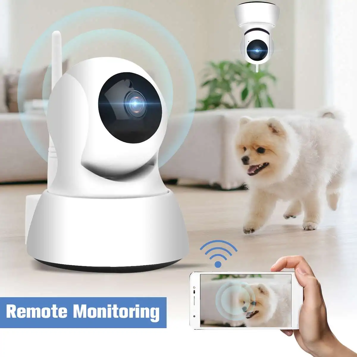 1080P Беспроводная смарт-камера wifi ip-камера 360 Угол мобильный вид ночного видения монитор для детей двухсторонний аудио офис Домашняя безопасность
