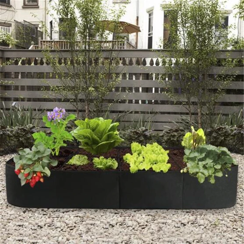 1Pcs Fabric Raised Garden Bed Square Garden Flower Grow Bag Vegetable Planting Bag Planter Pot With Handles For Plants Flower