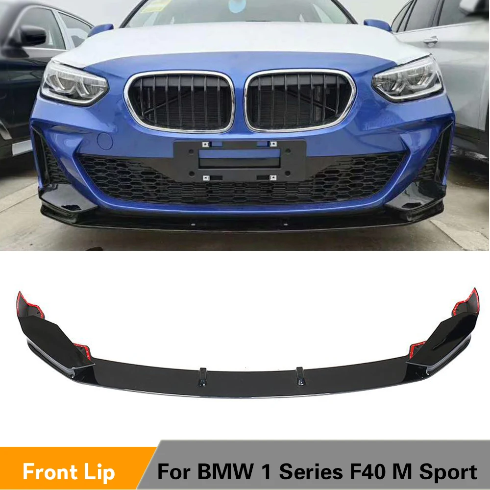 Per La Bmw Serie 1 M 118I 120I F40 M Sport 2019 2020 Pp Lucido Nero Paraurti Anteriore Spoiler Splitter