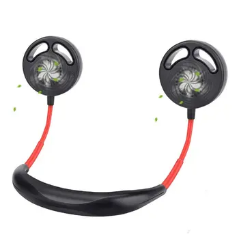 

Handheld leafless running refrigeration hanging neck telescopic folding tremolo student small electric fan