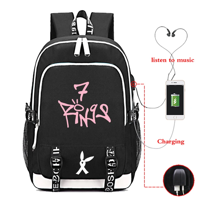 Mochila Feminina Ariana большая сумка-рюкзак USB зарядка Рюкзак для ноутбука школьные сумки для подростков девочек мальчиков Большая Парусиновая дорожная сумка - Цвет: 1