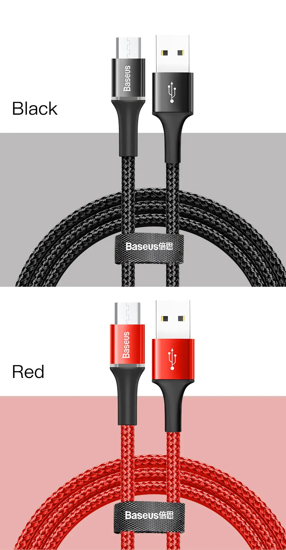 Baseus Micro USB кабель 2A 3A Быстрая зарядка зарядное устройство с светодиодный мини usb кабель 3 м для Xiaomi Android мобильный телефон провод шнур