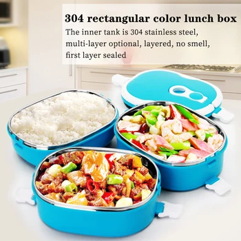 

New Lunch Box Bento Box for Student Office Worker Double-layer Microwave Heating Lunch Container Food Storage Container