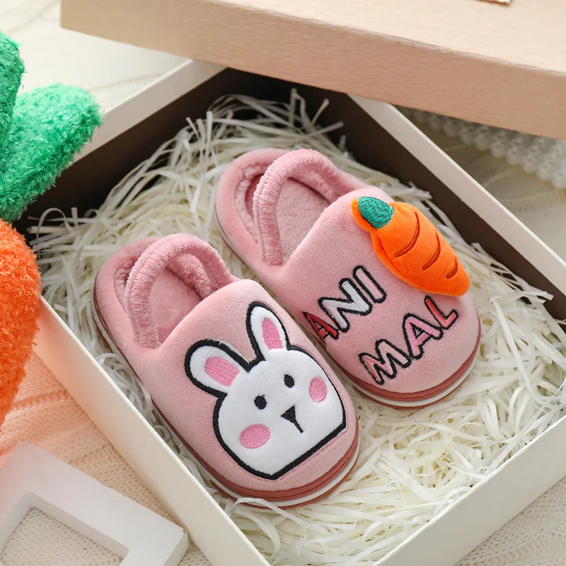 

Chao meng Cartoon Small tong cotton slipper 2019 Egg-yolk Yellow Children Cotton Slippers Cartoon Wear-Resistant CHILDREN'S Slip