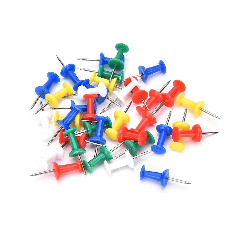 80 Uds. De corcho de calidad de plástico de seguridad de color Push Board Pins Thumbtack oficina accesorios escolares suministros