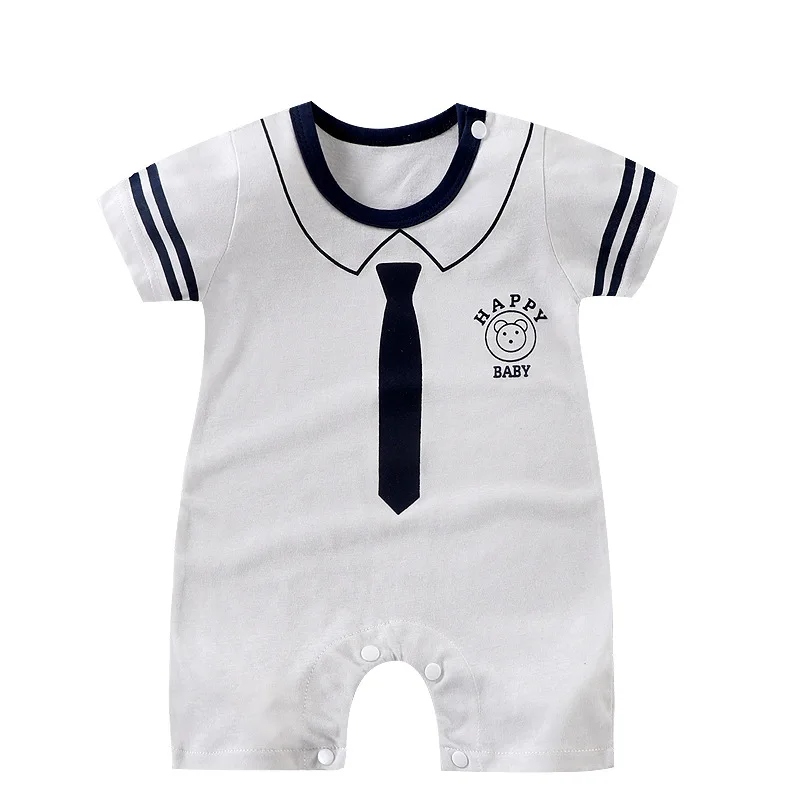 Newborn Baby Boys Girls Short Sleeve Jumpsuit Summer Infant One-piece Climbing Clothes 3-24M infant romper