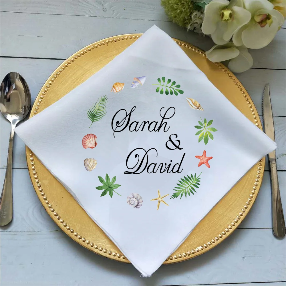 Personalized Beach Wedding Napkins Custom Logo Printed Hotel Restaurant