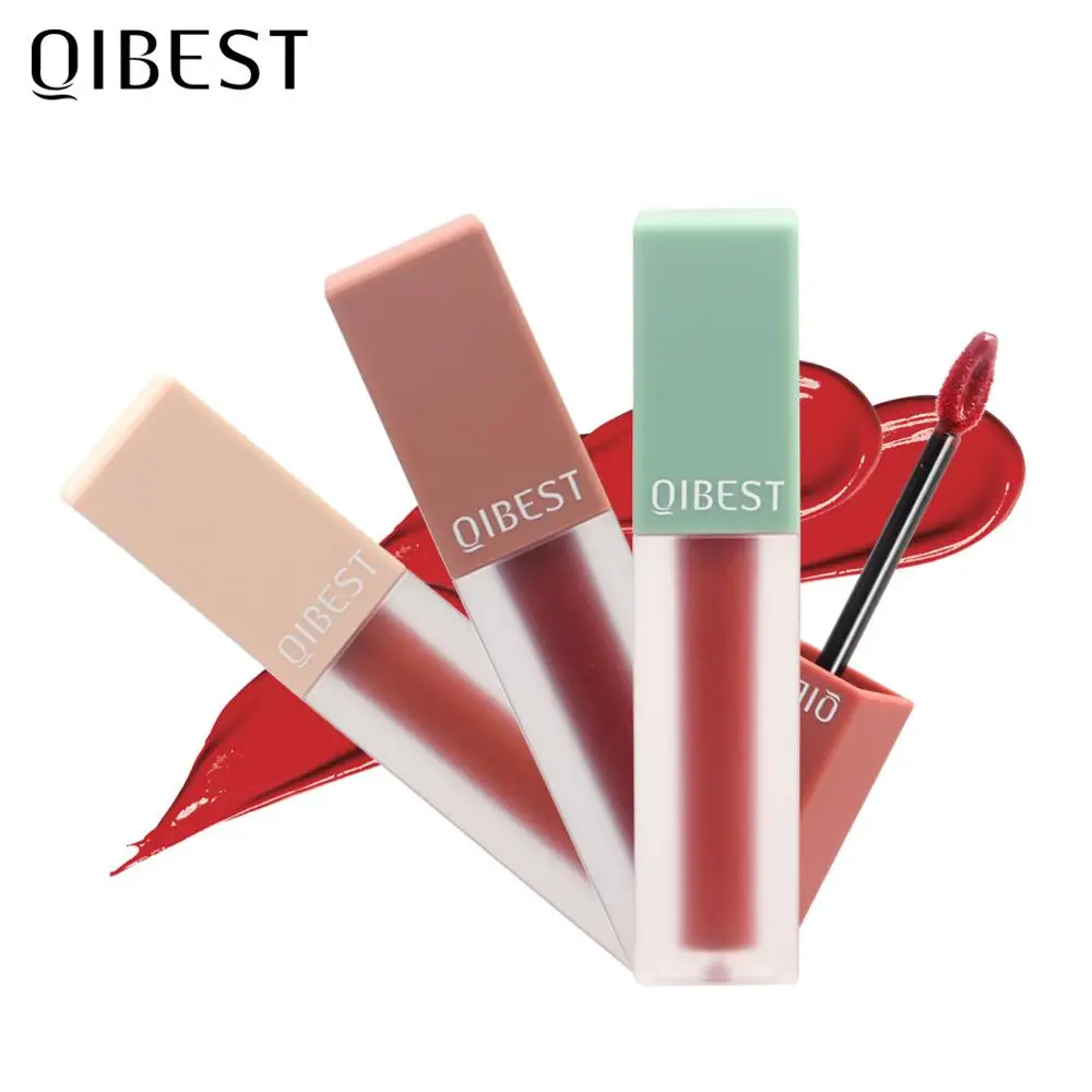 

QIBEST Lip Gloss Lipstick Waterproof Velvet Lip Tint 5 Colors Red Pigments Beauty Lips Liquid Matte Lipgloss Makeup Cosmetic