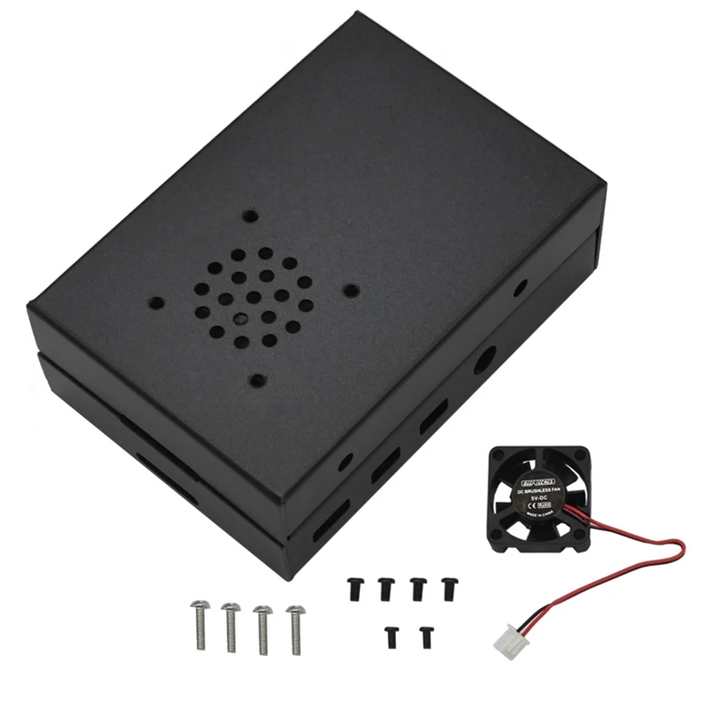 Для Raspberry Pi 4 Алюминиевый корпус с охлаждающим вентилятором металлический корпус Корпус для RPI Raspberry Pi 4 Модель B