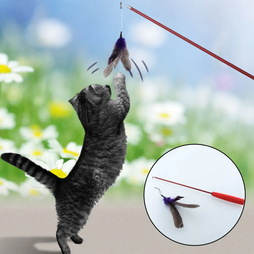 Черное перо игрушка для домашних животных котенок кошка