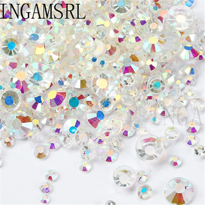 Mix-Sizes-Transparent-Stone-SS3-SS30-Glass-Gem-Clear-AB-3D-Nail-Rhinestones-1440Pcs-288Pcs-Flat_副本