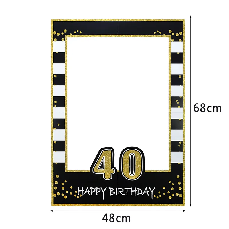 1st 30th 40th 50th фоторамка на день рождения для детей и взрослых декоративная бумага для вечеринок с днем рождения фоторамка - Цвет: 40