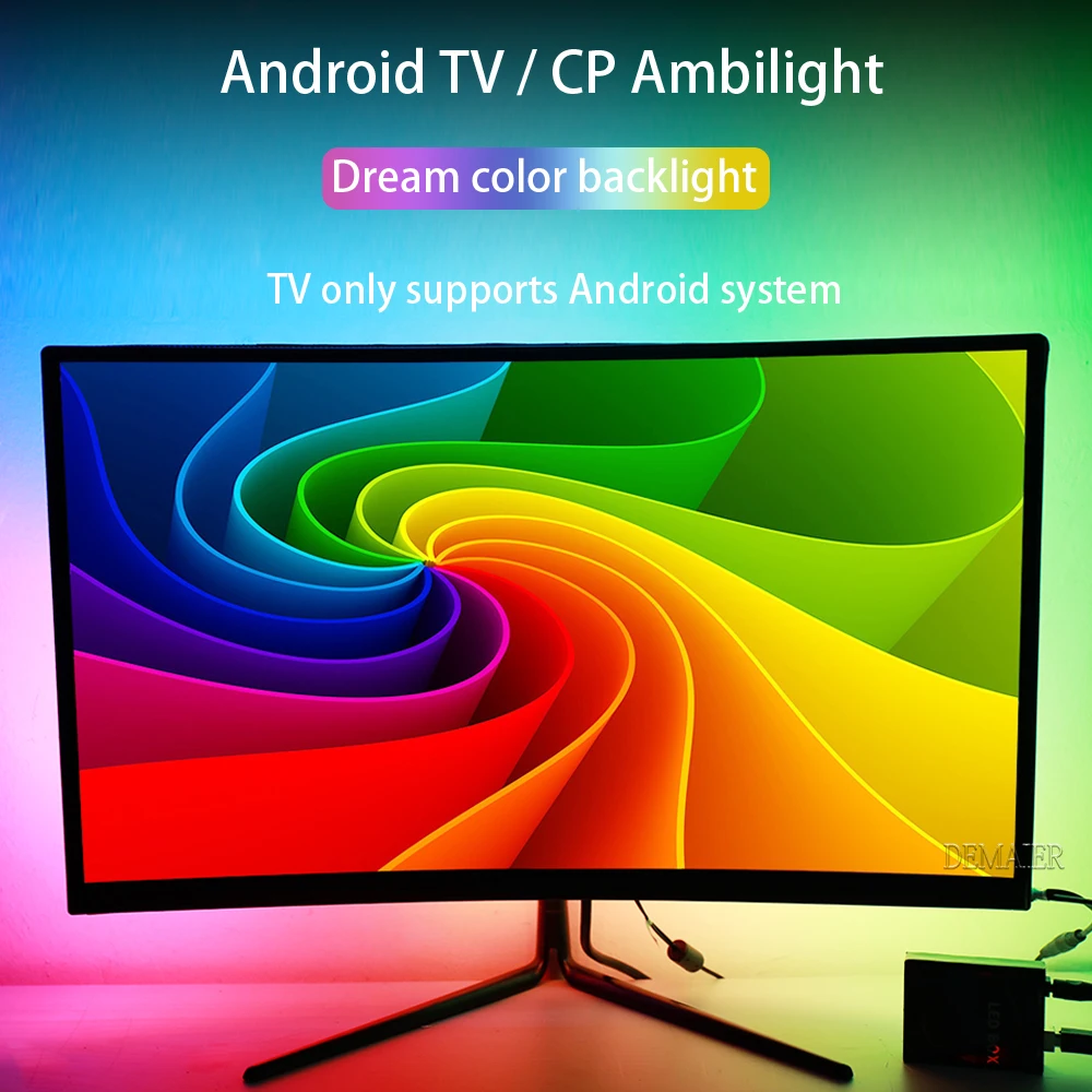 

Ambilight TV PC Fantasy Screen LED Light with Wallpaper Light Desktop Computer Screen Backlight WS2812B 1/2/3/4 / 5m Kit