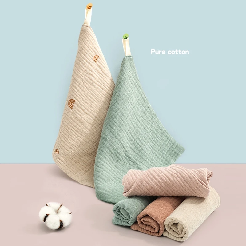 5 Pcs Towel Baby Facecloth Baby Bath Towel Handkerchief Cotton Burp Cloth Soft Absorbent Gauze Kindergarten Washcloth P31B
