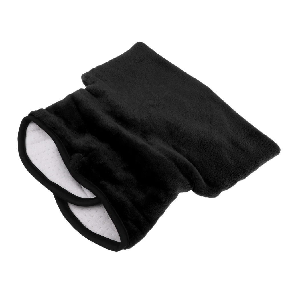 Теплый флисовый шарф с воротником-хомутом для шеи, мужская и женская зимняя многофункциональная теплая маска на половину лица - Цвет: Black
