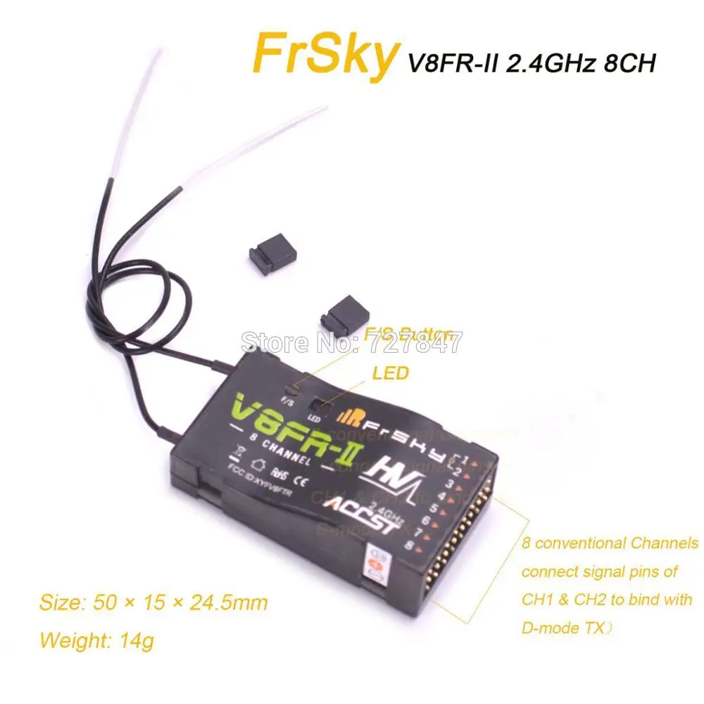 

Original FrSky V8FR-II 2.4GHz 8 Channels 8CH ACCST High Voltage Receiver