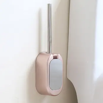 

Home Long Handle Toilet Brush Punch Free Bathroom Set Cleaning Wall Mount Modern Storage Box