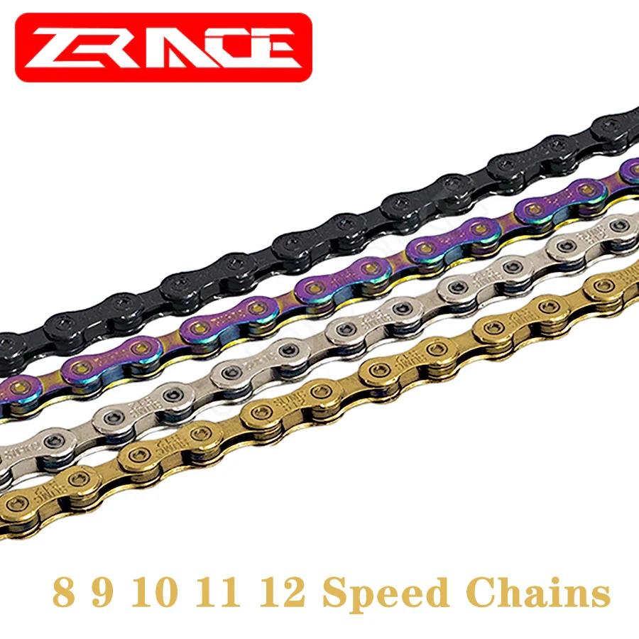

ZRACE Bicycle Chain 8 9 10 11 12 Speed VTT MTB Mountain Road Bike Current Neon-Like Gray Silver Black Gold Bike Component