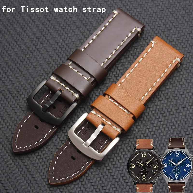 Мужской кожаный ремешок shengmeirui для часов tissote 1853 серия Tissot CHRONO XL T116 22 мм | Наручные