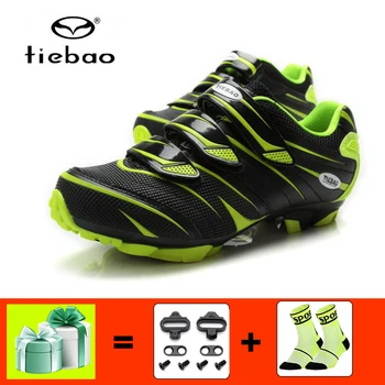 

TIEBAO men women mountain bike shoes sapatilha ciclismo mtb cycling sneakers cleats self-locking breathable bicycle riding shoes