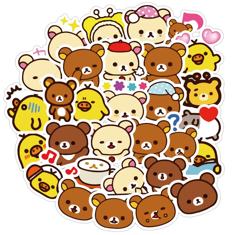 40 шт./упак. Girl мультфильм Rilakkuma наклейки водонепроницаемый ПВХ скейтборд чемодан