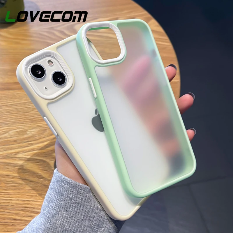 For Iphone 13 Pro Max Case Candy Color Frame Clear Phone Case For Iphone 11 Pro Max 12 Pro Max Shockproof Acrylic Soft Back Capa Phone Case Covers Aliexpress