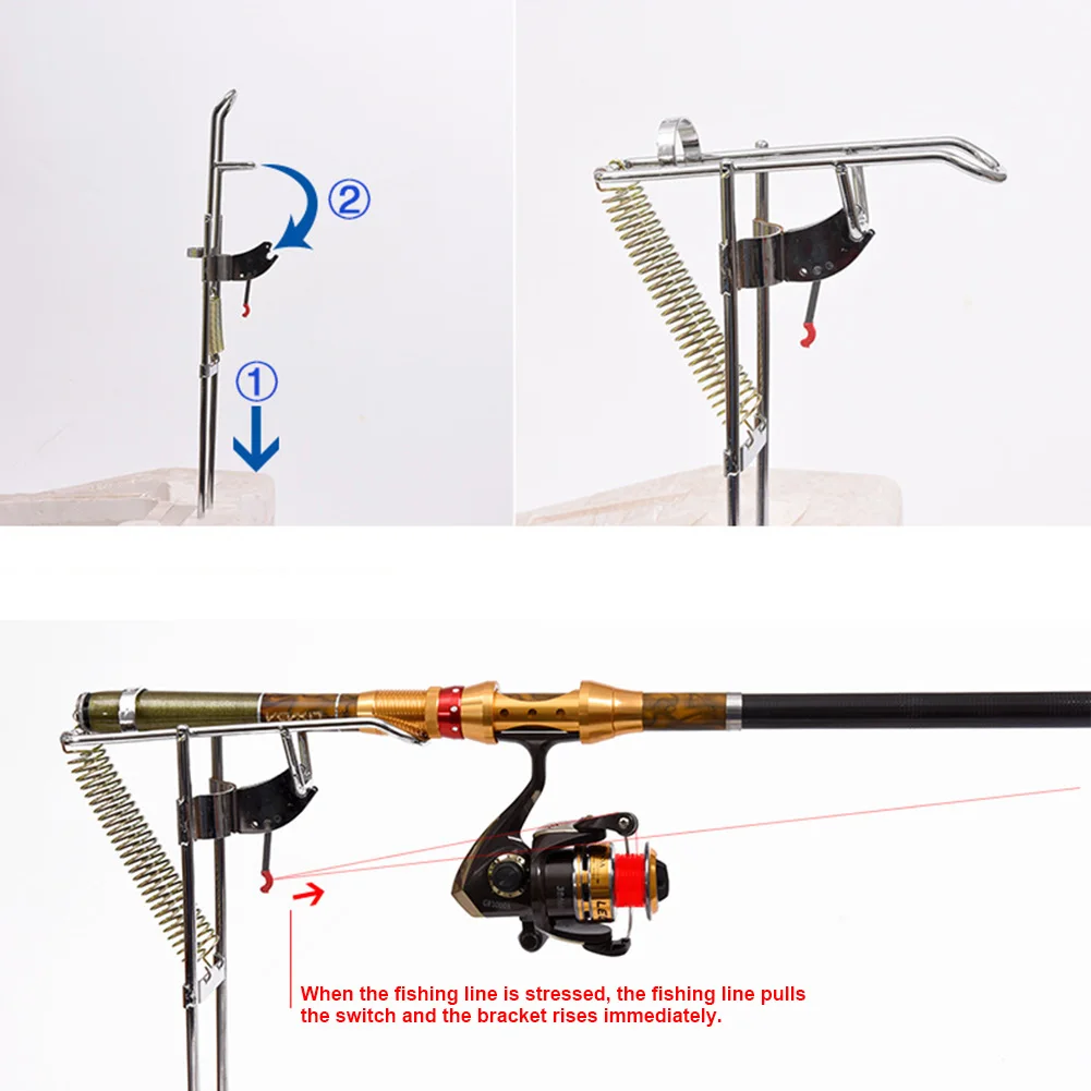 Fishing Rod holder double pole metal iron bracket double rod bracket