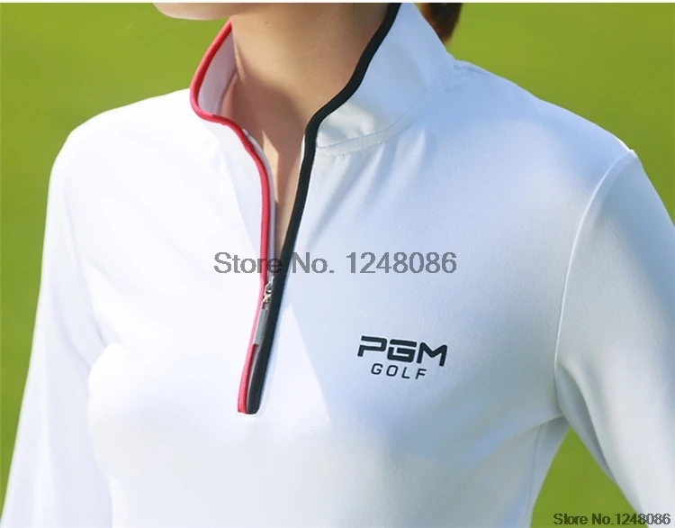Осенне-весенняя одежда для гольфа, Женская тренировочная футболка с длинными рукавами, Женская быстросохнущая футболка с воротником-стойкой, топы для игры в гольф, теннисные футболки, AA60455