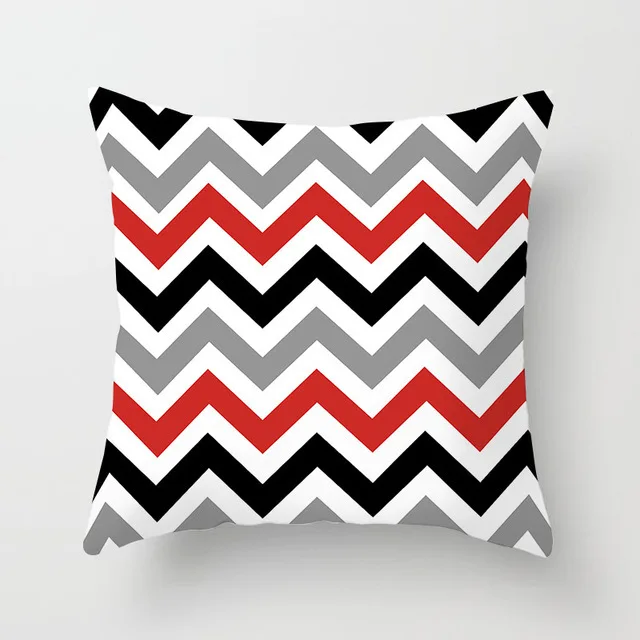 outdoor seat cushions Pillow Red Geometric Cushion Polyester Decorative Throw Pillow Fashion Plaid Striped Sofa Pillow Home Decor personalised cushions