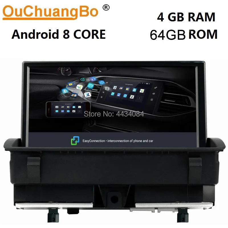 Ouchuangbo 8 дюймов Автомобильная Мультимедийная система gps радио для Q3 2011- Поддержка 8 ядер 4+ 64 1080P android 9,0 OS карта