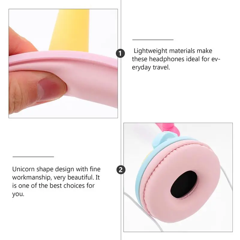 Funny Kids Headphone Led Light Unicorn Wired Headphones Girl Gamer PC Earphone Foldable Music Gaming Overear Headset Auriculares