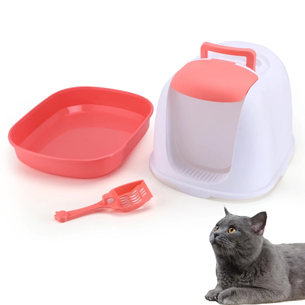 Totally Closed Cat Sandbox Kitten Litter Box with Scoop Pet Toilet Training Detachable Anti Splash Bedpan Pets Cleaning Supplies Totally Closed Cat Sandbox Kitten Litter Box with Scoop Pet Toilet Training Detachable Anti Splash Bedpan Pets Cleaning Supplies