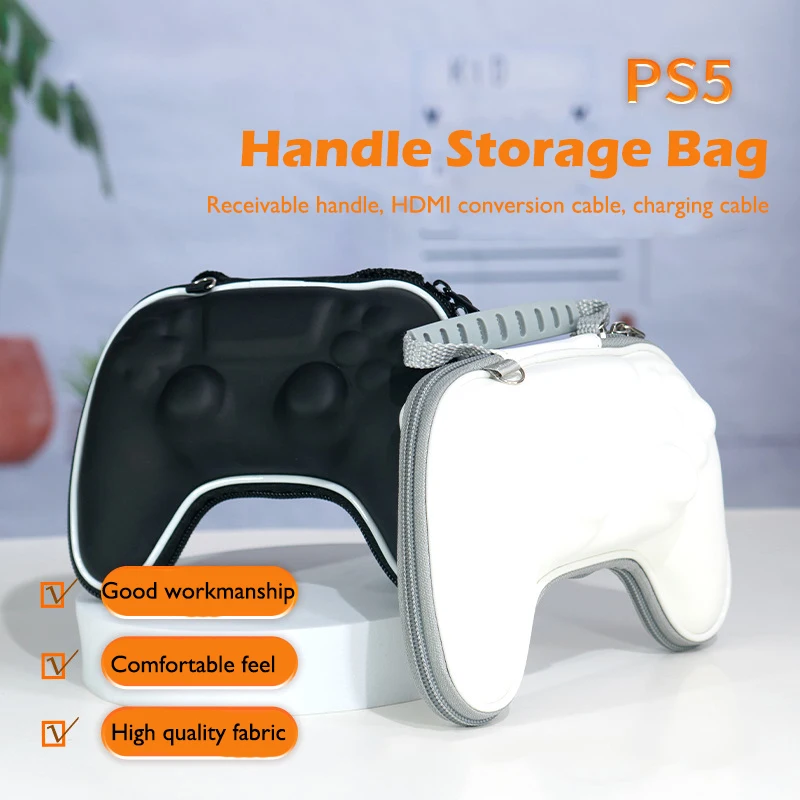 

PS5 Controller Storage Bag PU Hard Cover Shell Wateproof Handbag Game Carrying Case For PlayStation 5 PS5 Handle Accessories