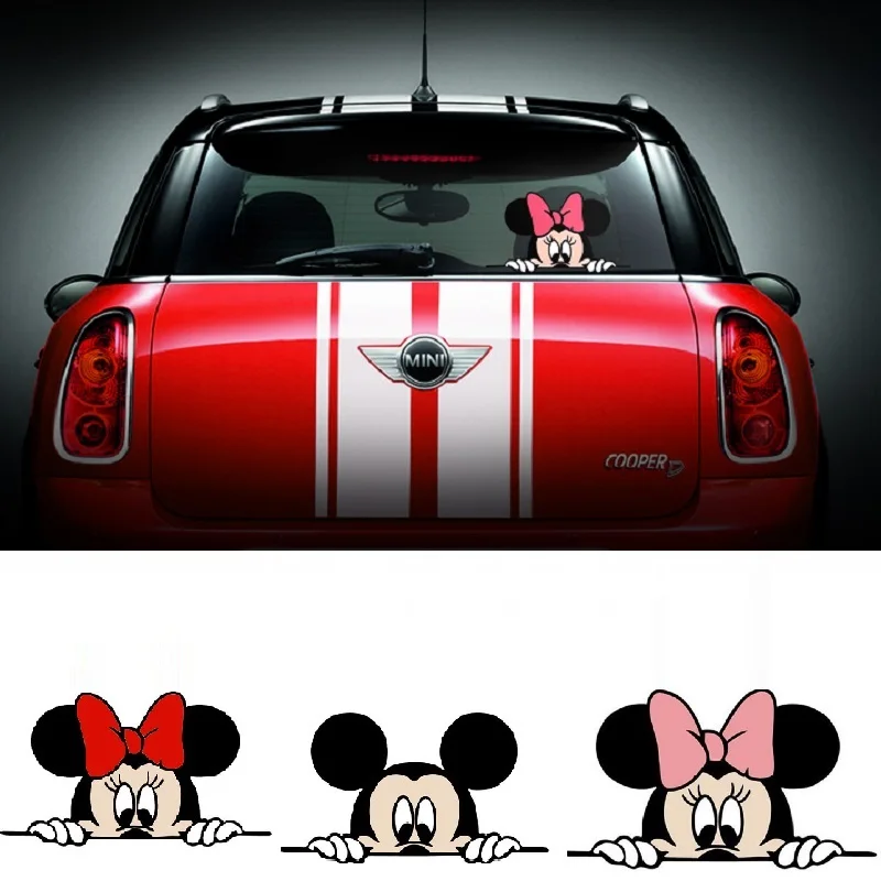 

1pair instagram Car Stickers Mickey Mouse Peeping Cover Scratches Cartoon Window Decals satan for Volkswagen Bmw car accessories