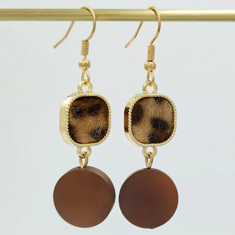 SHELA Wooden Trendy Dangle Drop Earrings Brown Leopard Tiger Furry for Women 2019 Pendientes Creative Unique Fashion Jewelry SHELA Wooden Trendy Dangle Drop Earrings Brown Leopard Tiger Furry for Women 2019 Pendientes Creative Unique Fashion Jewelry
