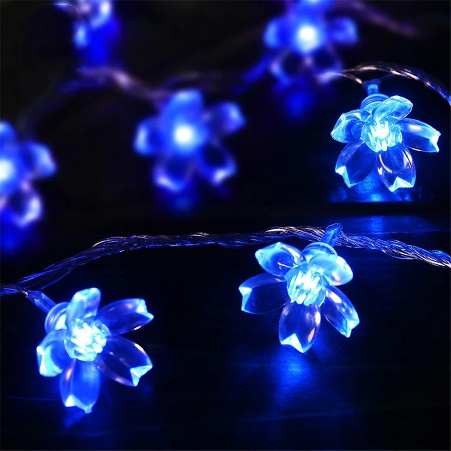 pink fairy lights Cherry Blossom String Fairy Lights Outdoor lights garland Festoon led light Crystal Flowers For Indoor Wedding Christmas Decors warm white fairy lights String Lights