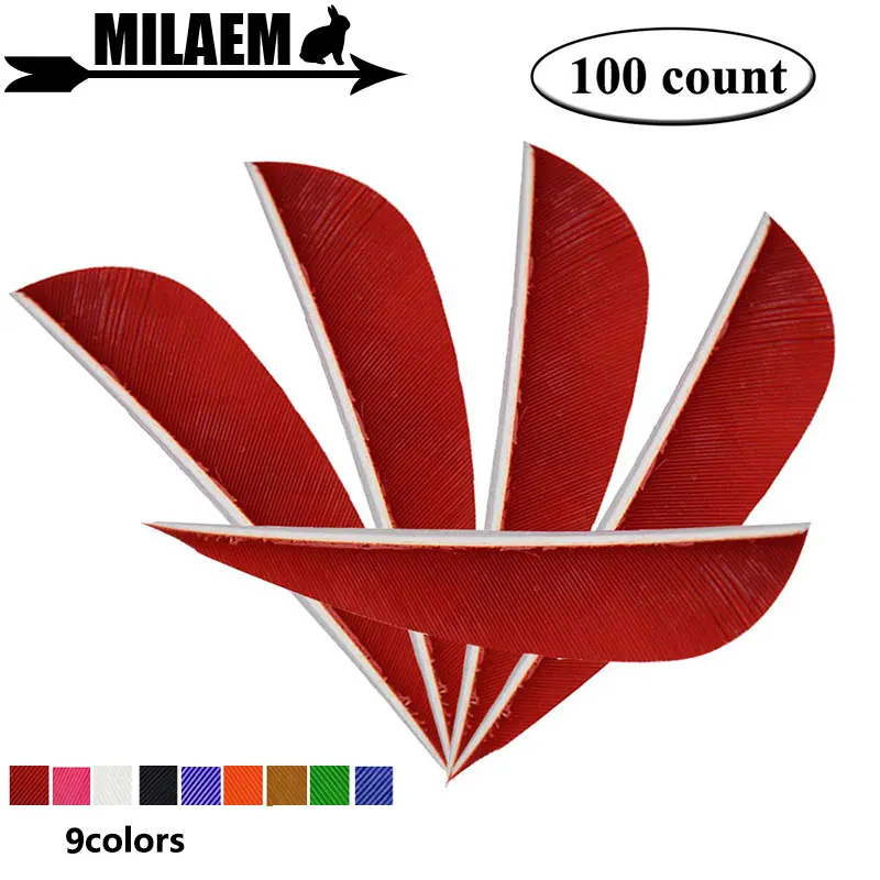 

100pcs 3inch Archery Turkey Feather Arrow Feathers Arrow Fletching Right Wing DIY Arrow Shaft Shooting Hunting Arrow Accessories
