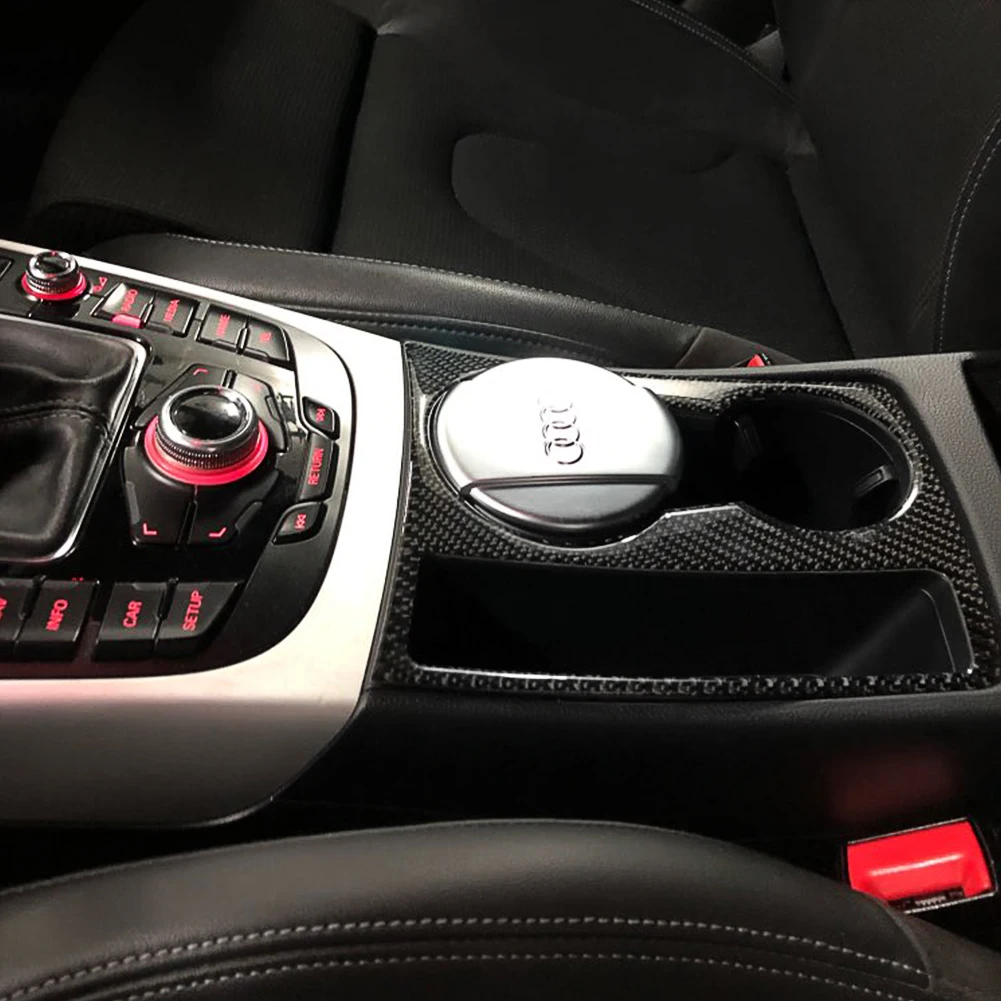 Для Audi A5 A4 B8 2009- отделка держатель чашки декоративный переводная картинка в виде рамки крышка наклейка крышка подлокотник коробка защитная лента