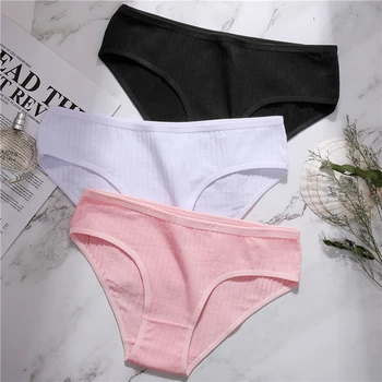 

Cotton Panties Fashion Comfortable Women Underwear New Striped Underwear Sexy Low-Rise Pantys Intimates M L XL 6 Colors