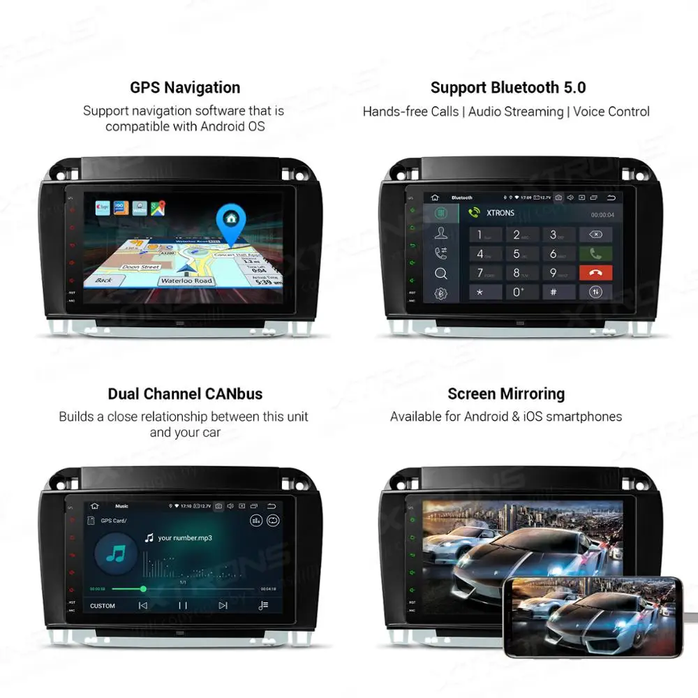 XTRONS " Android 9,0 автомобильный Радио плеер gps для Mercedes Benz s-класс W220 S280 S320 S350 S400 S430 S500 1998-2004 2005 без DVD