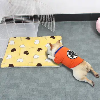 

2Pcs Duck Print Pet Dog Cat Sleeping Bed Cushion Carpet Kennel Warm Keeping Mat Exquisite stitches, not easy to fade or deform.