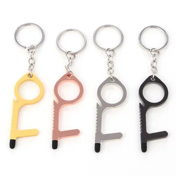 

10pcs/lot Non-Contact EDC Door Opener Hygiene Hand No-Touch Stylus Contactless Safety Tool Door Handle Hook Key chain Wholesales