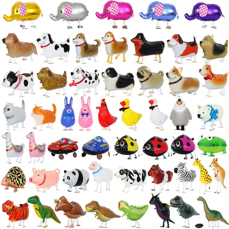 

Jungle Safari Party Walking Animal Helium Balloons Air Pig/Dog Foil Ballon Baby Birthday Party Decorations Kids Gift Toy Baloon